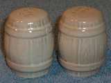 Frankoma barrel shakers glazed white sand